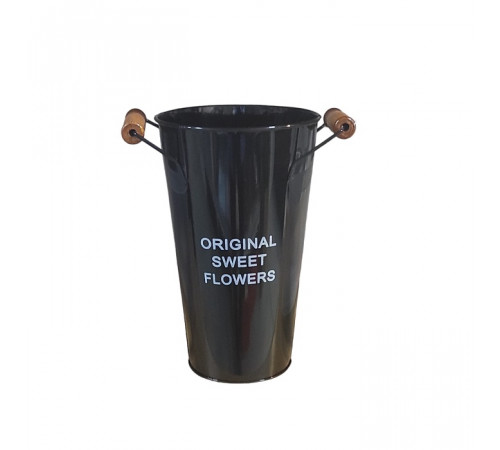 Вазон металлический с ручками "ORIGINAL SWEET FLOWERS" D18см/Н30см.